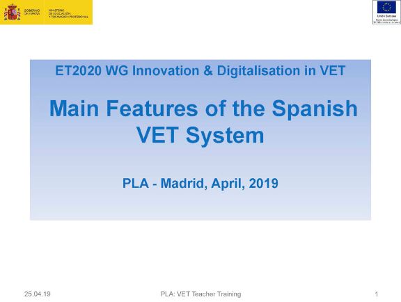 Main Features of the Spanish VET System