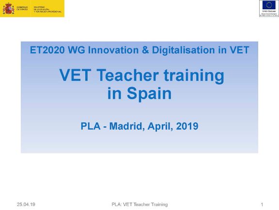 VET Teacher training in Spain