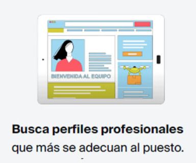 Busca perfiles profesionales que más se adecuan al puesto.