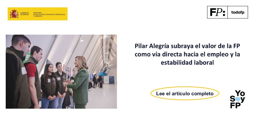 Alegría subraya el valor de la FP como vía directa hacia el empleo y la estabilidad laboral