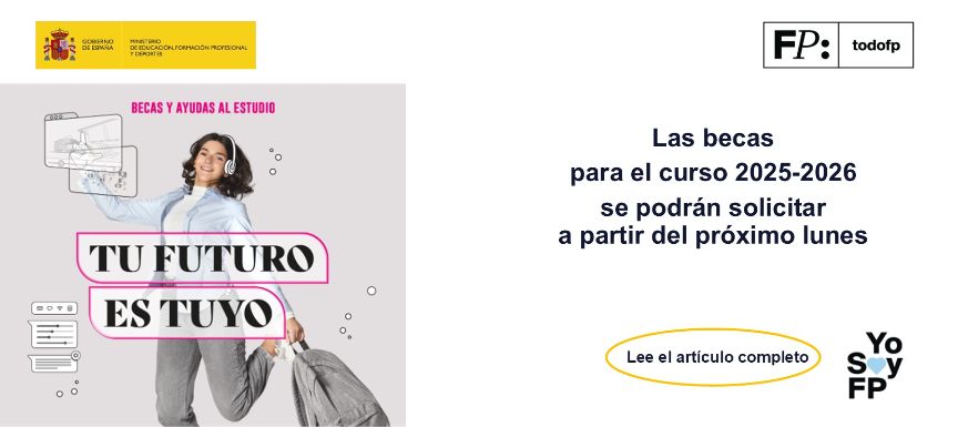 Las becas para el curso 2025-2026 se podrán solicitar a partir del próximo lunes