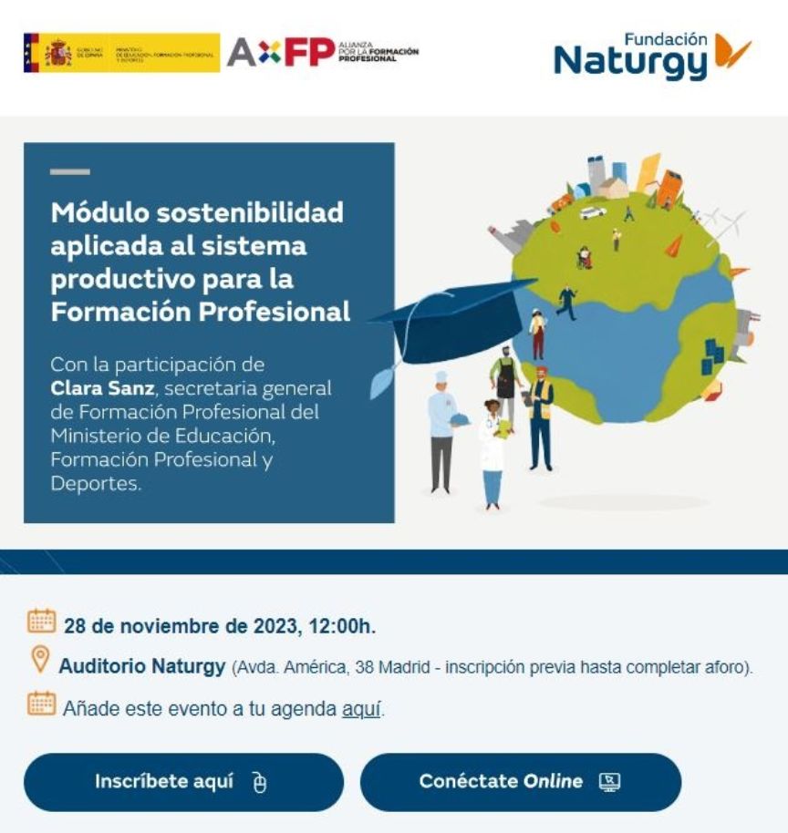 Lanzamiento del curso: Sostenibilidad aplicada al sistema productivo para la Formación Profesional