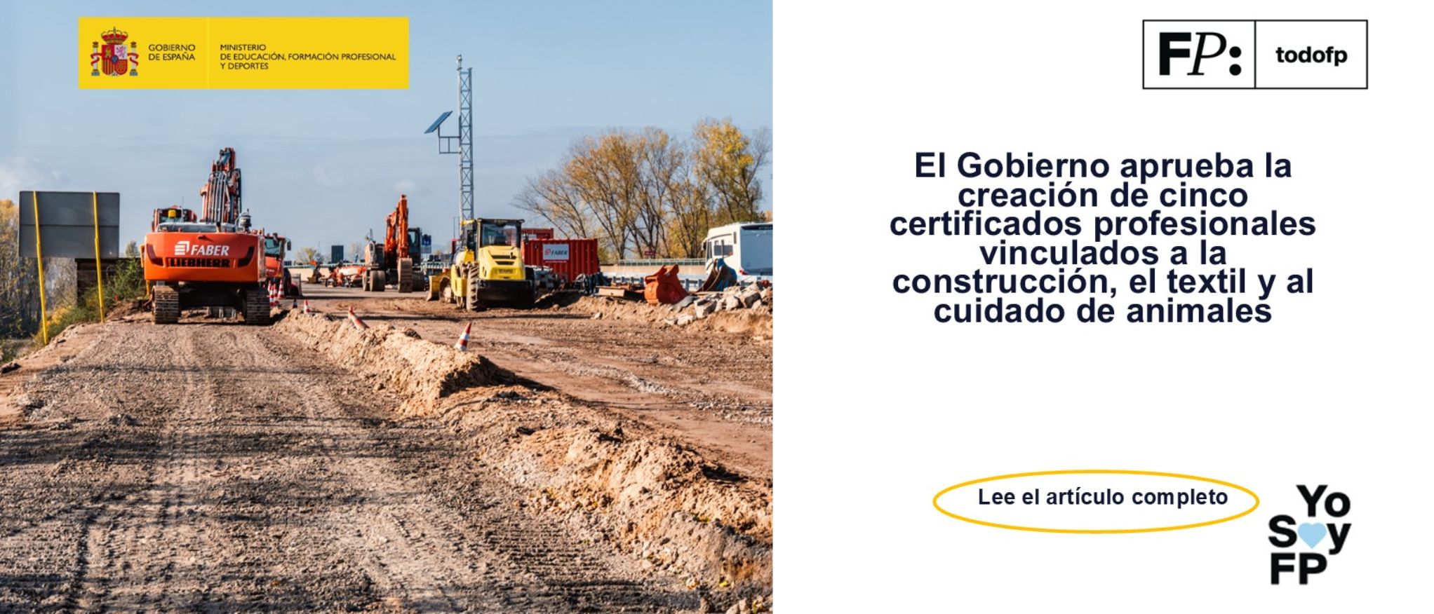 El Gobierno aprueba la creación de cinco certificados profesionales vinculados a la construcción, el textil y al cuidado de animales