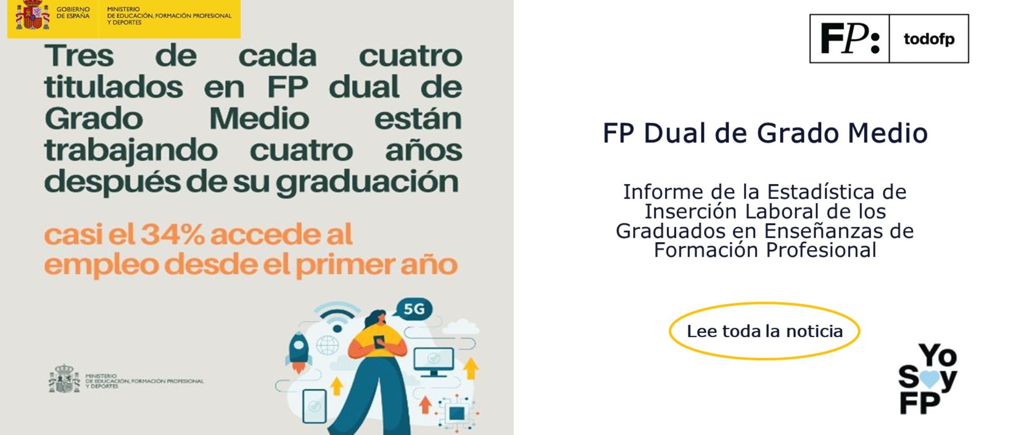 Informe de estadística de inserción laboral de FP de Grado Medio