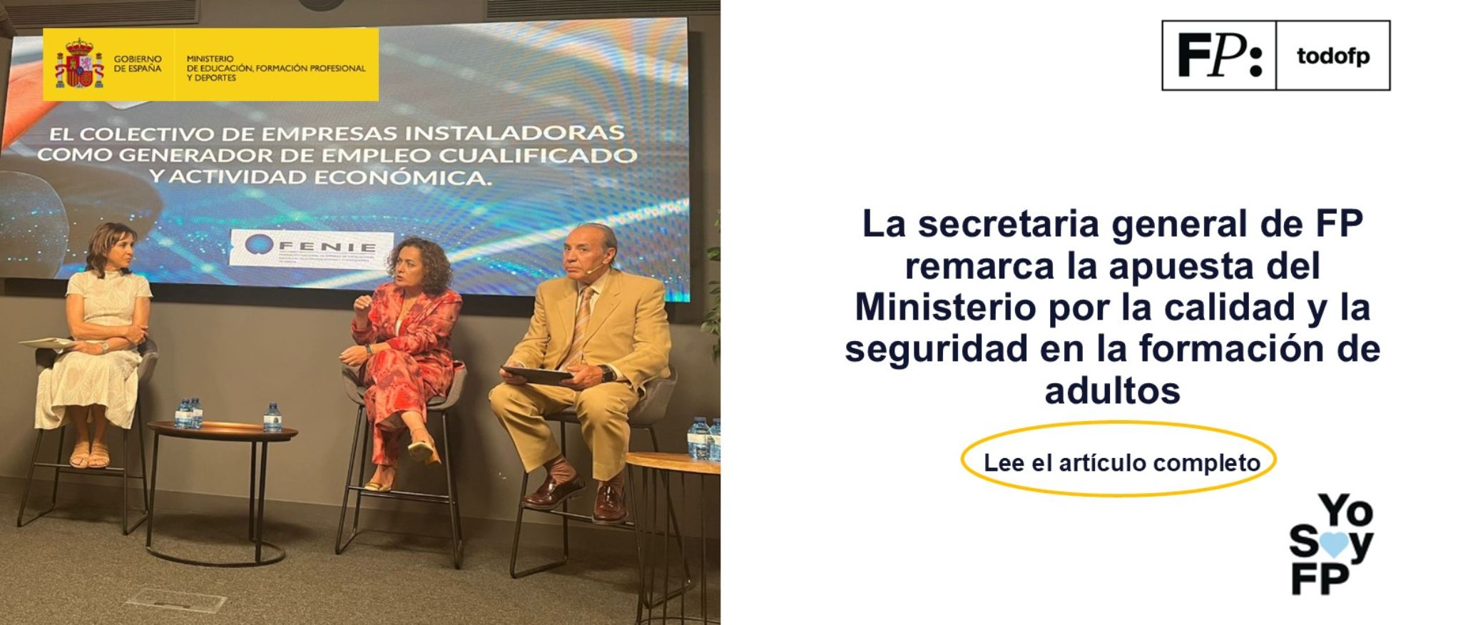 La secretaria general de FP remarca la apuesta del Ministerio por la calidad y la seguridad en la formación de los alumnos