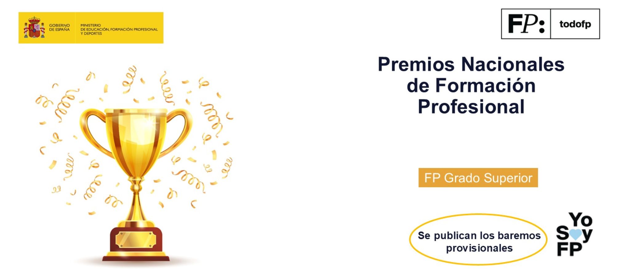 Se publican los baremos provisionales de los Premios Nacionales de Formación Profesional