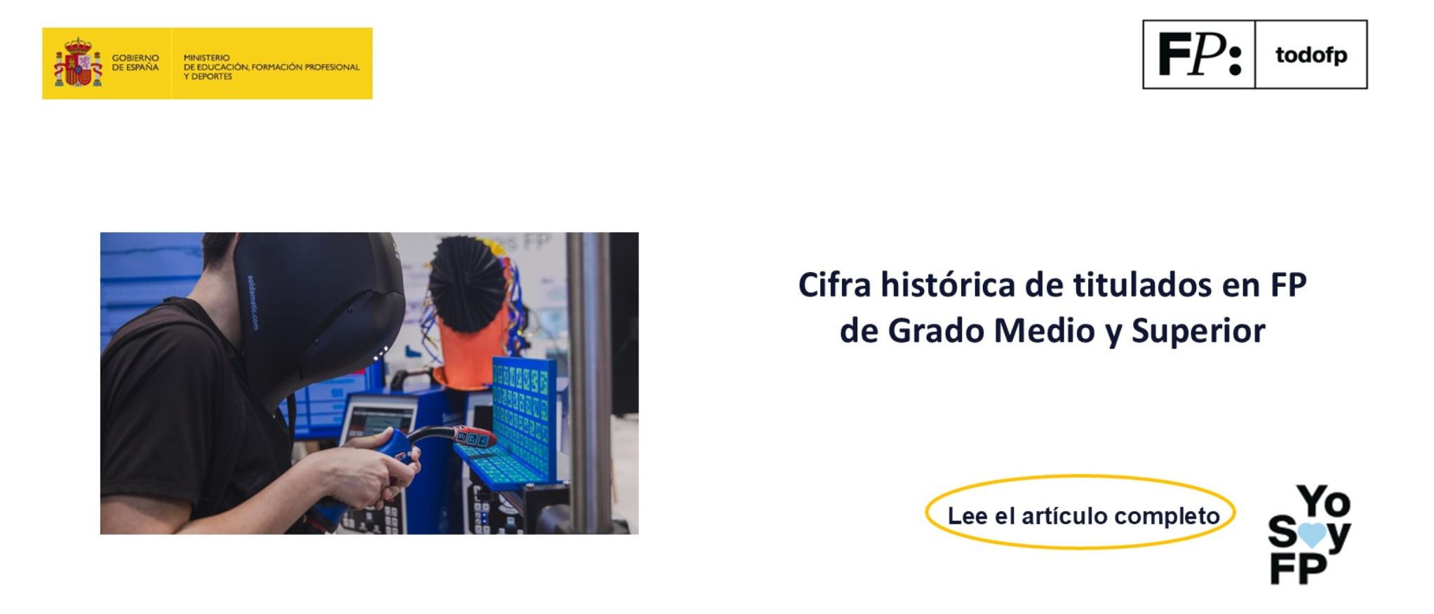 Cifra histórica de titulados en FP de Grado Medio y Superior