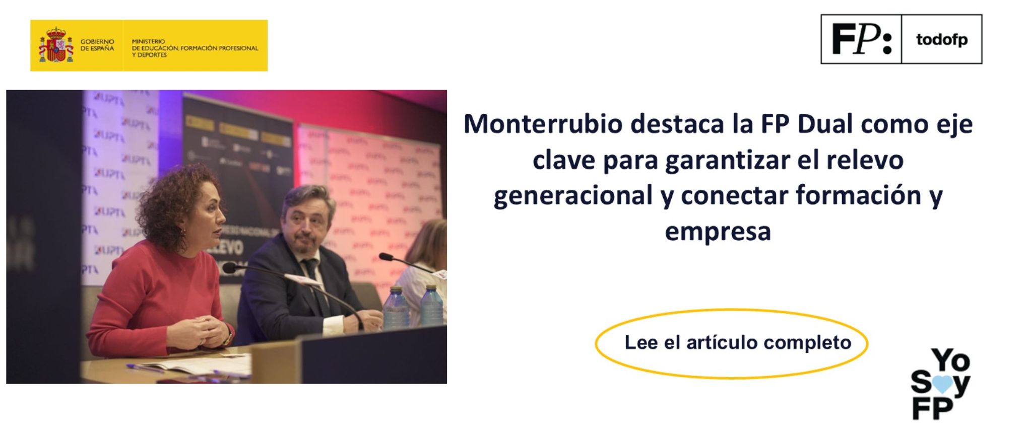 Monterrubio destaca la FP Dual como eje clave para garantizar el relevo generacional y conectar formación y empresa