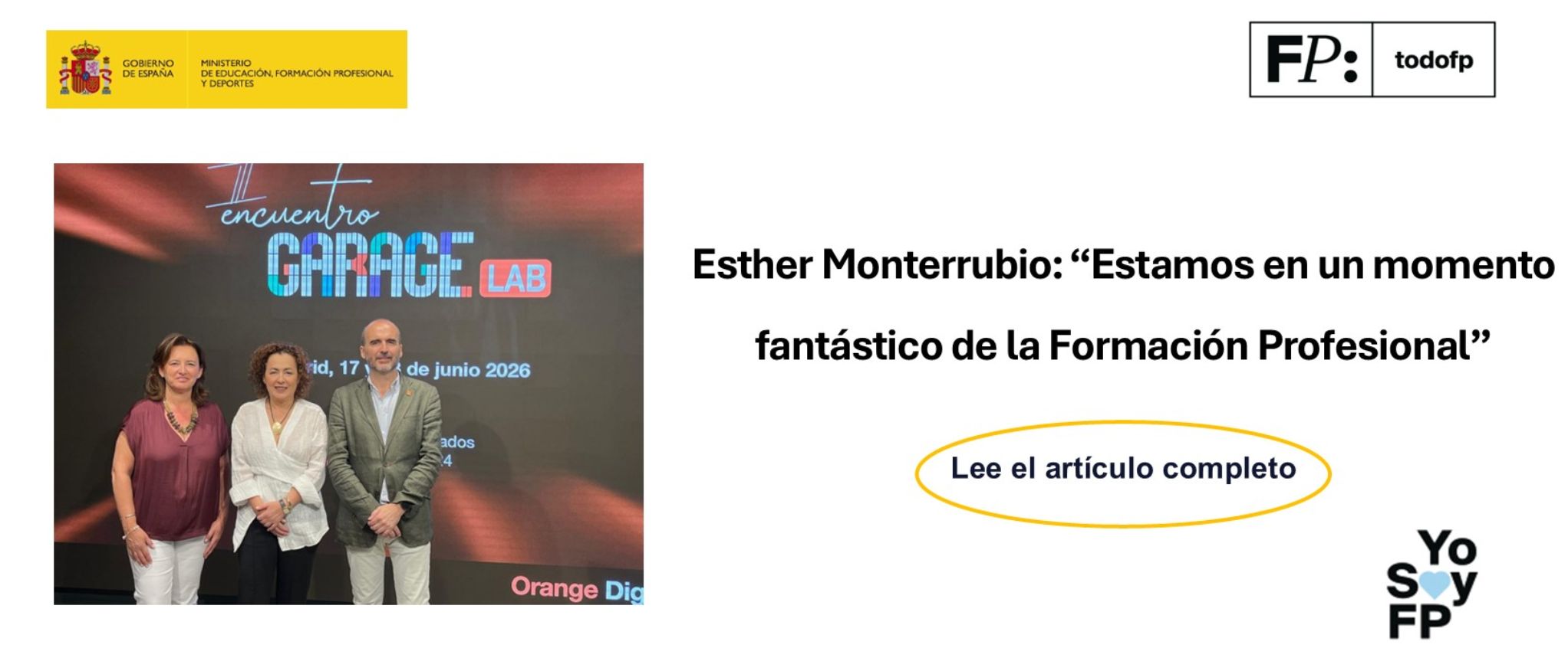 Esther Monterrubio: “Estamos en un momento fantástico de la Formación Profesional”