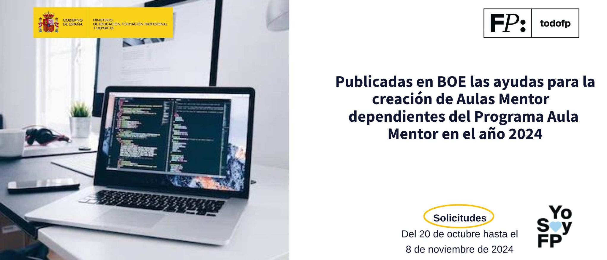 Publicadas en BOE las ayudas para la creación de Aulas Mentor dependientes del Programa Aula Mentor en el año 2024.