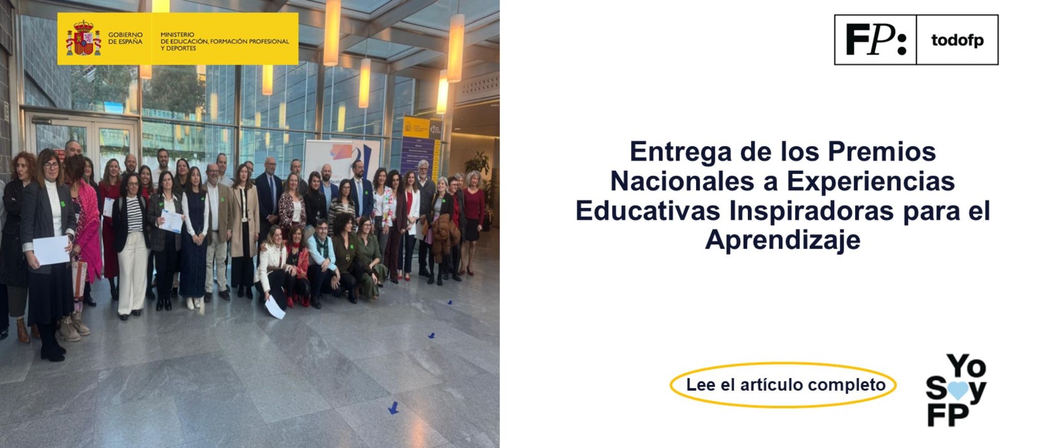 El Ministerio de Educación entrega los Premios Nacionales a Experiencias Educativas Inspiradoras para el Aprendizaje