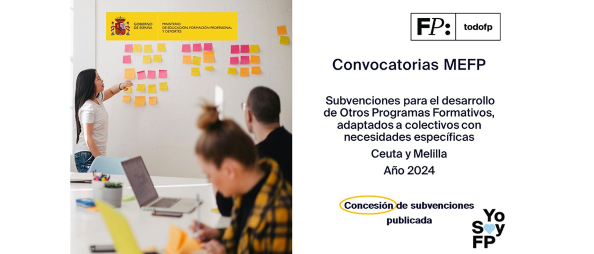 Publicada la concesión de subvenciones para el desarrollo de otros programas formativos, adaptados a colectivos con necesidades específicas en las ciu